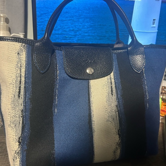 Longchamp Handbags - Longchamp striped canvas tote